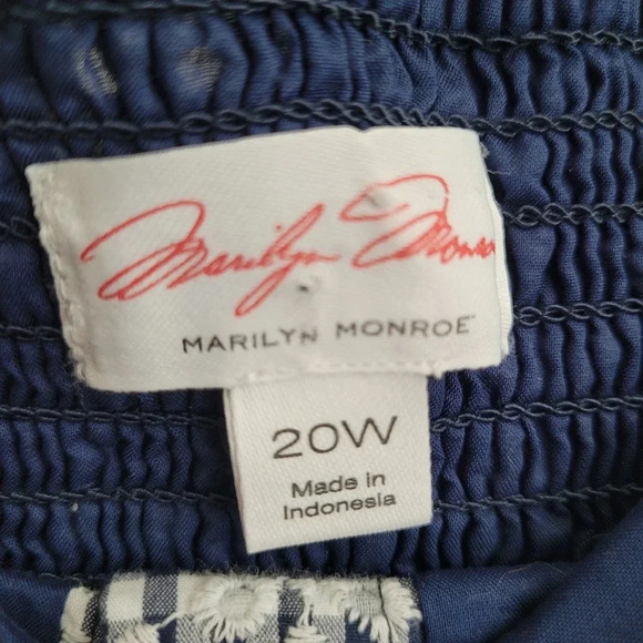 Marilyn Monroe Women's Gingham Embroidered Midi Button-Up Dress Size 20W - Picture 3 of 14